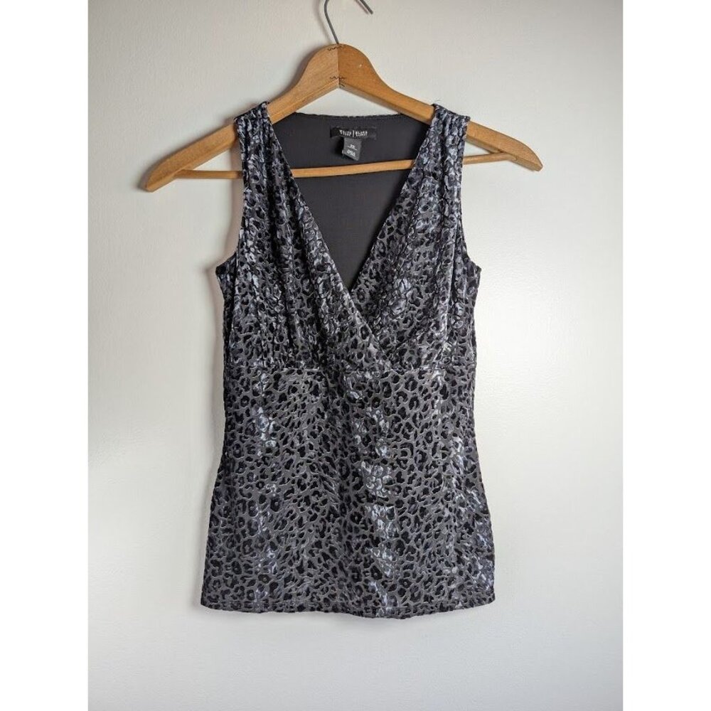 Y2K White House Black Market Top Babydoll XS Velvet Burnout Whimsigoth Witchy‎